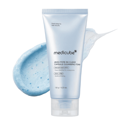 Medicube Zero Pore Cápsula Espuma de Limpeza Facial 120ml - Sabonete Coreano com AHA, BHA e PHA para Poros e Cravos