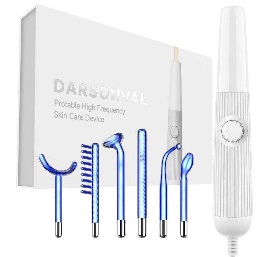 Aparelho de Alta Frequência DARSONVAL- 6 em 1, Terapia Facial Anti Sinais, Acne e Cabelo