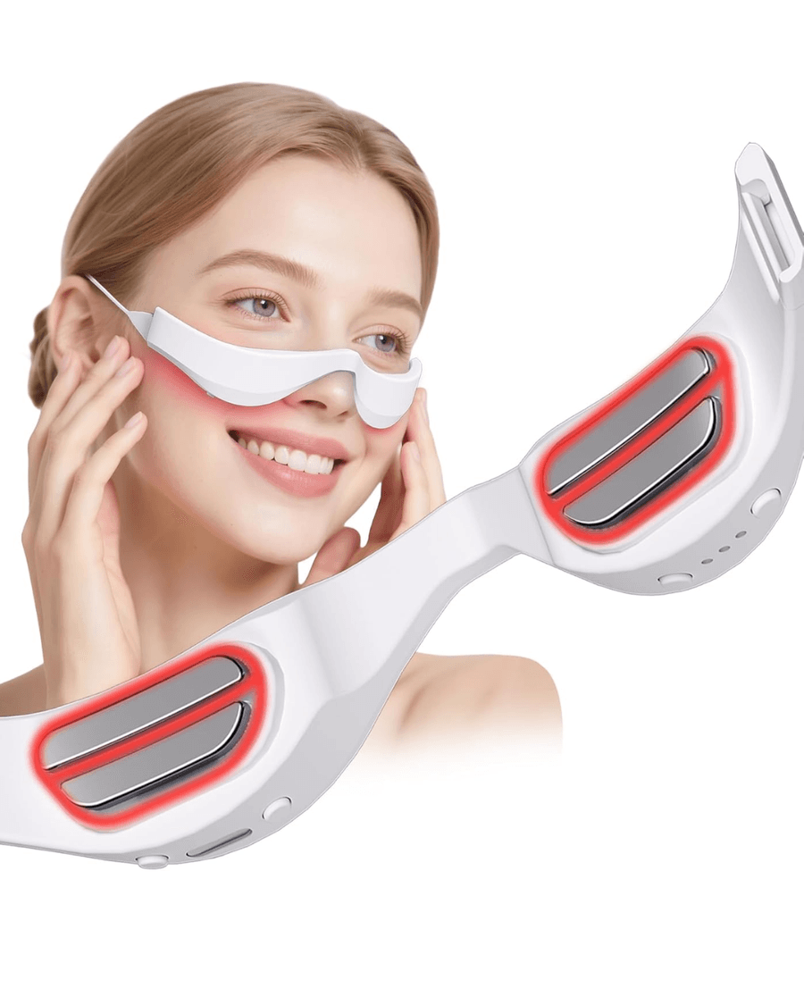 Óculos de Beleza para Olhos com Microcorrente EMS, Luz Vermelha de 650nm, Alívio da Fadiga Ocular, Remoção de Olheiras e Redução de Bolsas