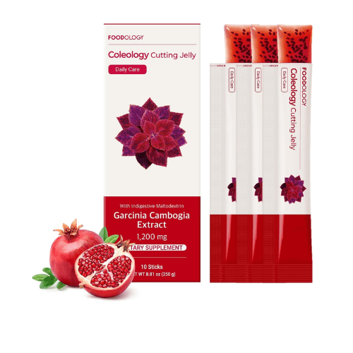 FOODOLOGY Coleology Cutting Jelly de Romã - Suplemento para Rotina de Controle Alimentar com Fibras, Chia e Garcinia, 30 Sticks
