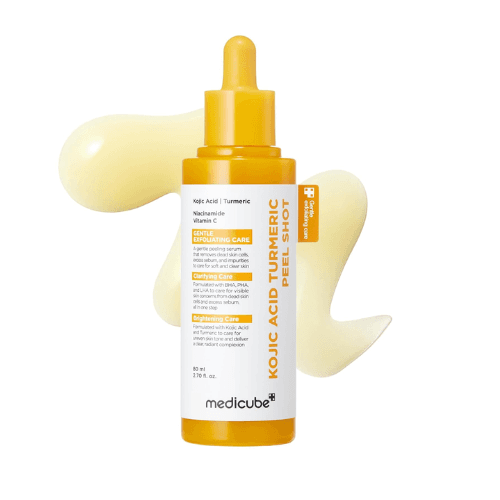Medicube Peel Shot com Ácido Kójico, Cúrcuma, BHA, LHA e PHA - Sérum Esfoliante para Cravos, Oleosidade e Poros
