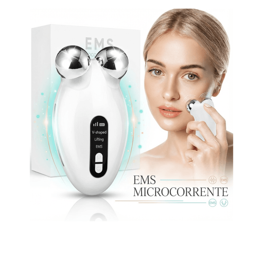 NOVATTO Aparelho Facial com EMS e Luz Vermelha para Firmeza, Luminosidade e Contorno Facial