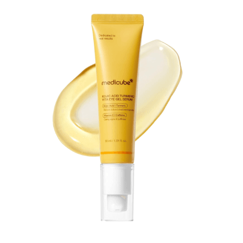 Sérum para Olhos Medicube com Ácido Kójico, Vitamina C, Retinol e Cafeína - Iluminador para Olheiras e Linhas Finas
